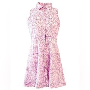 Livro Sleeveless Mini Shirtdress - Lilac Vines